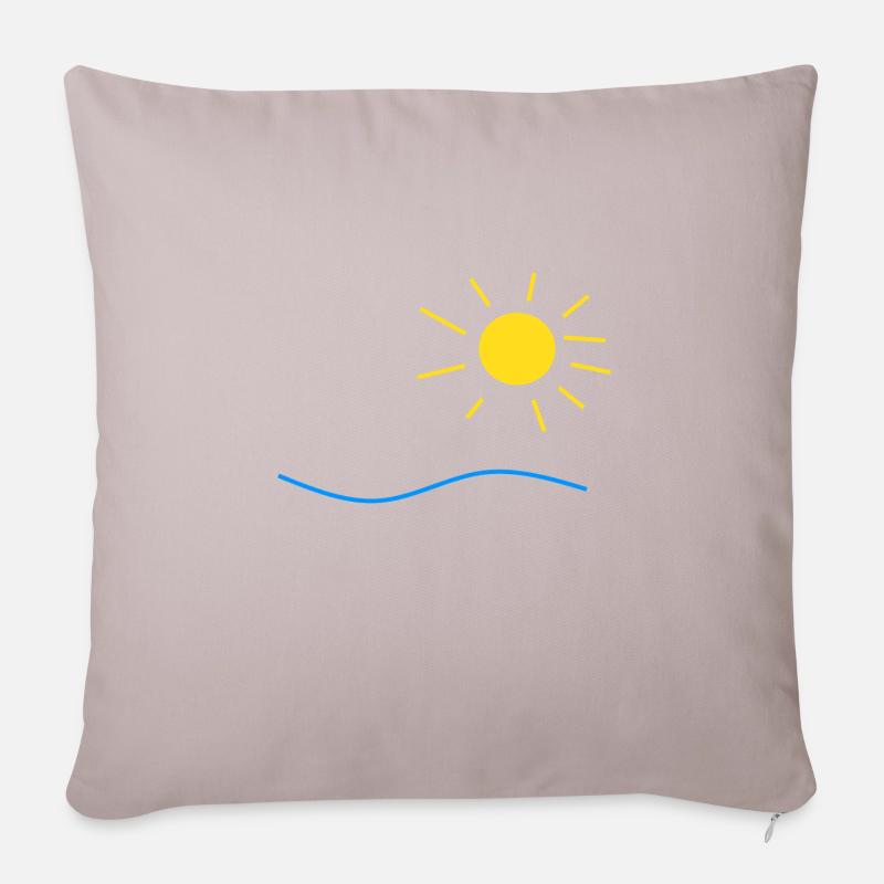 Sonne und Meer - Sofakissenbezug 45 x 45 cm - helles Taupe