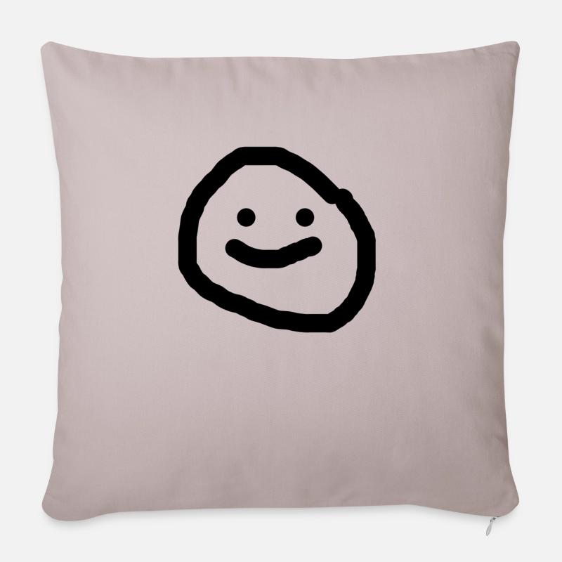 Smiley - Sofakissenbezug 45 x 45 cm - helles Taupe