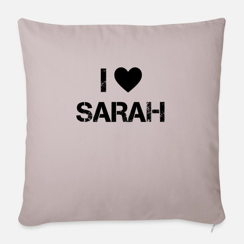Sarah l'amour du chanteur - Housse de coussin décorative 45 x 45 cm - taupe clair