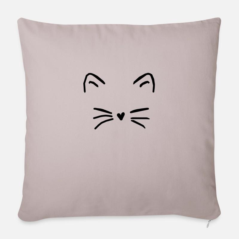 chat - Housse de coussin décorative 45 x 45 cm - taupe clair