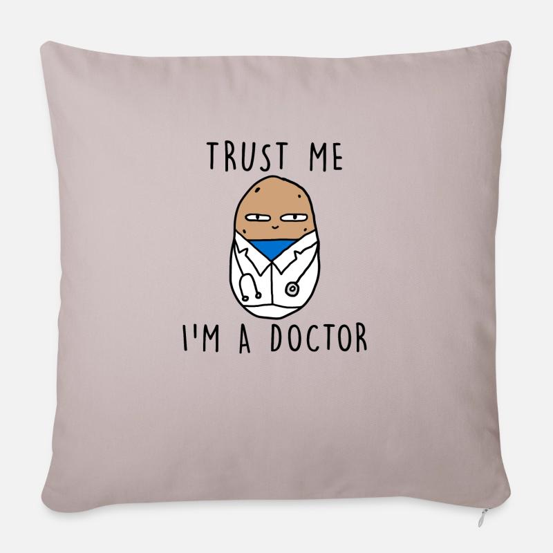 FAITES-MOI CONFIANCE À UN MÉDECIN - Housse de coussin décorative 45 x 45 cm - taupe clair