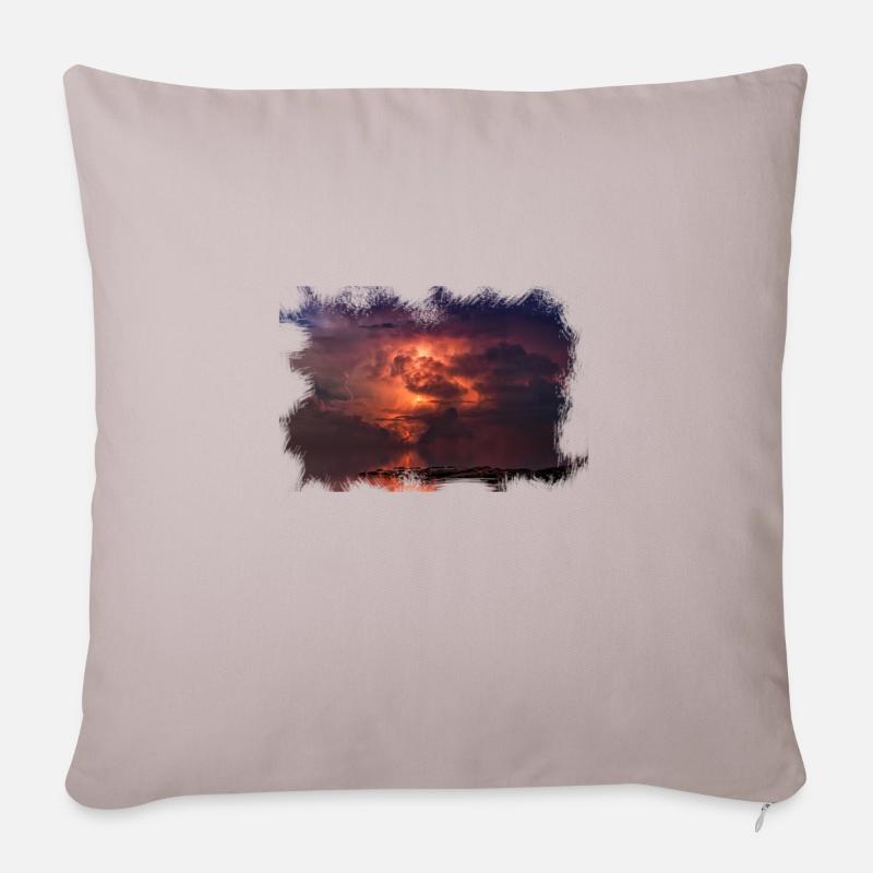 Rayé 'Tonnerre' - Housse de coussin décorative 45 x 45 cm - taupe clair