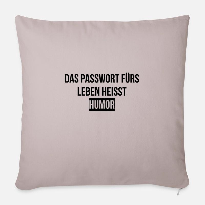 Sprüche humor Leben - Sofakissenbezug 45 x 45 cm - helles Taupe