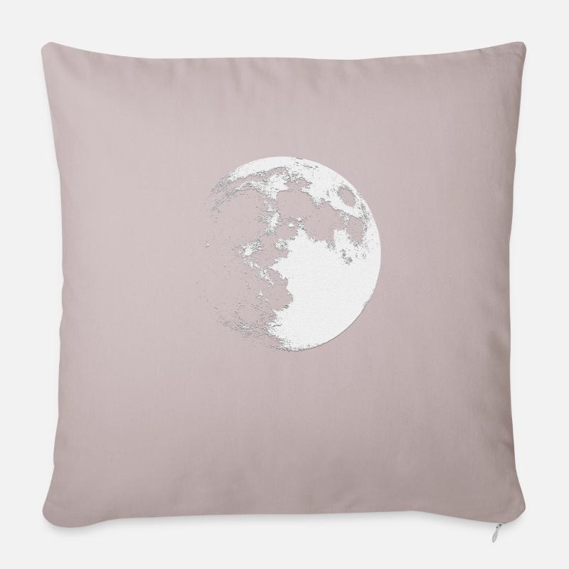Mond Skizze Zeichnung - Sofakissenbezug 45 x 45 cm - helles Taupe