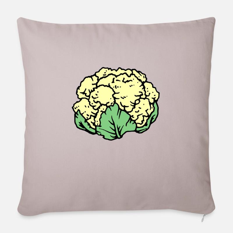 Blumenkohl - Sofakissenbezug 45 x 45 cm - helles Taupe