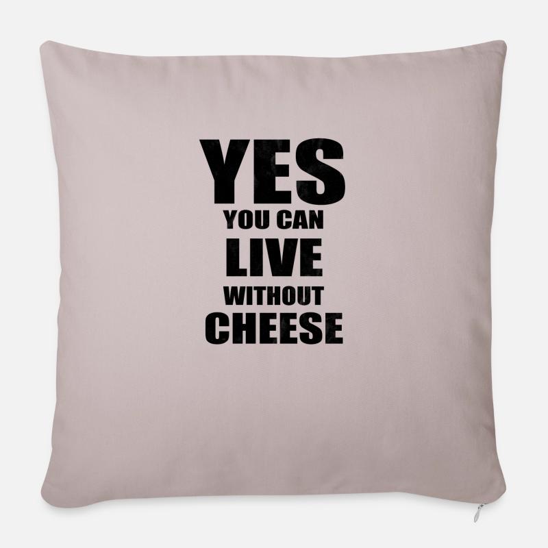 Vegan vegan végétalien - Housse de coussin décorative 45 x 45 cm - taupe clair
