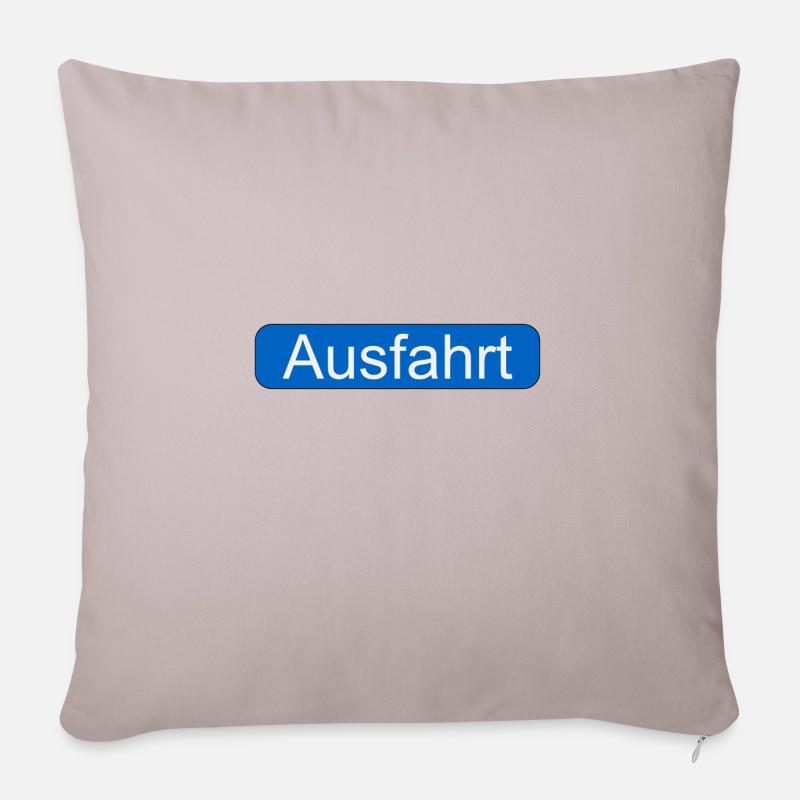 Ausfahrt Schild - Sofakissenbezug 45 x 45 cm - helles Taupe