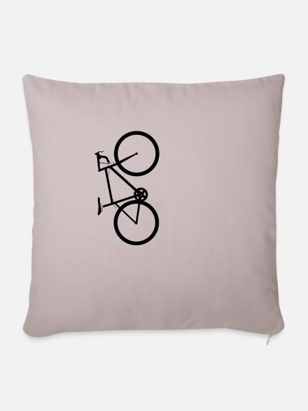 Rennrad vertikal - Sofakissenbezug 45 x 45 cm - helles Taupe