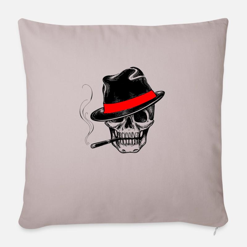 totenkopf - Sofakissenbezug 45 x 45 cm - helles Taupe