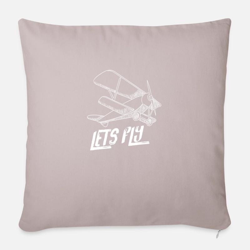 Flugsport Fliegen Flugzeug Flugschein Geschenk - Sofakissenbezug 45 x 45 cm - helles Taupe