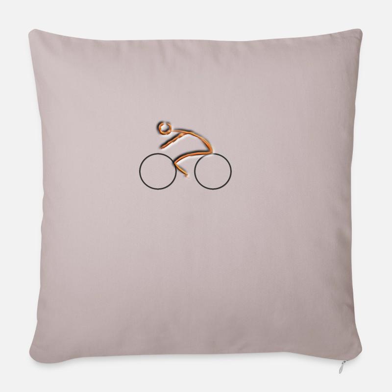 Radfahrer - Sofakissenbezug 45 x 45 cm - helles Taupe