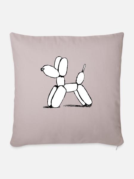 Ballon Hund - Sofakissenbezug 45 x 45 cm - helles Taupe