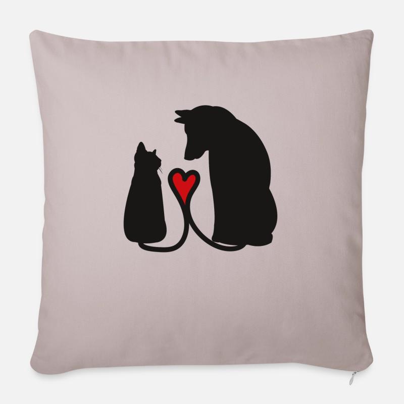 Hund & Katz - Sofakissenbezug 45 x 45 cm - helles Taupe