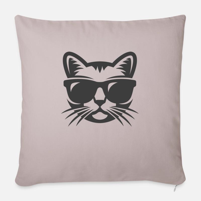 Cool Cat - Sofakissenbezug 45 x 45 cm - helles Taupe