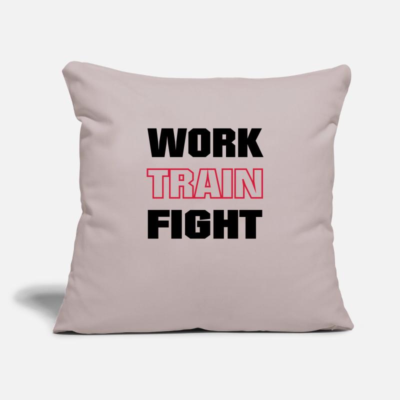 work train fight coloré Housse de coussin décorative 45 x 45 cm