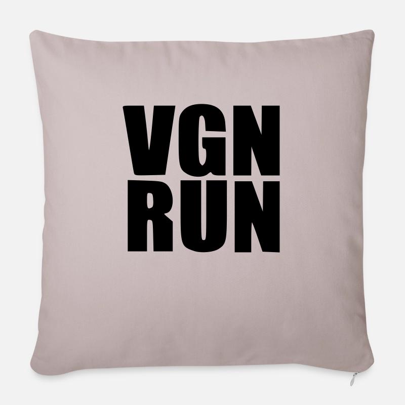 Vegan Run Geschenk Geburtstag Statement Sport Lauf - Sofakissenbezug 45 x 45 cm - helles Taupe