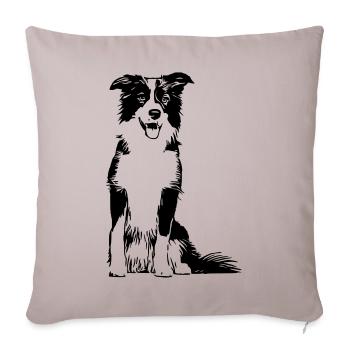 Border Collie / Dog Design Gift Idea - Sofa pillowcase 17,3'' x 17,3'' (45 x 45 cm) - light taupe - Front