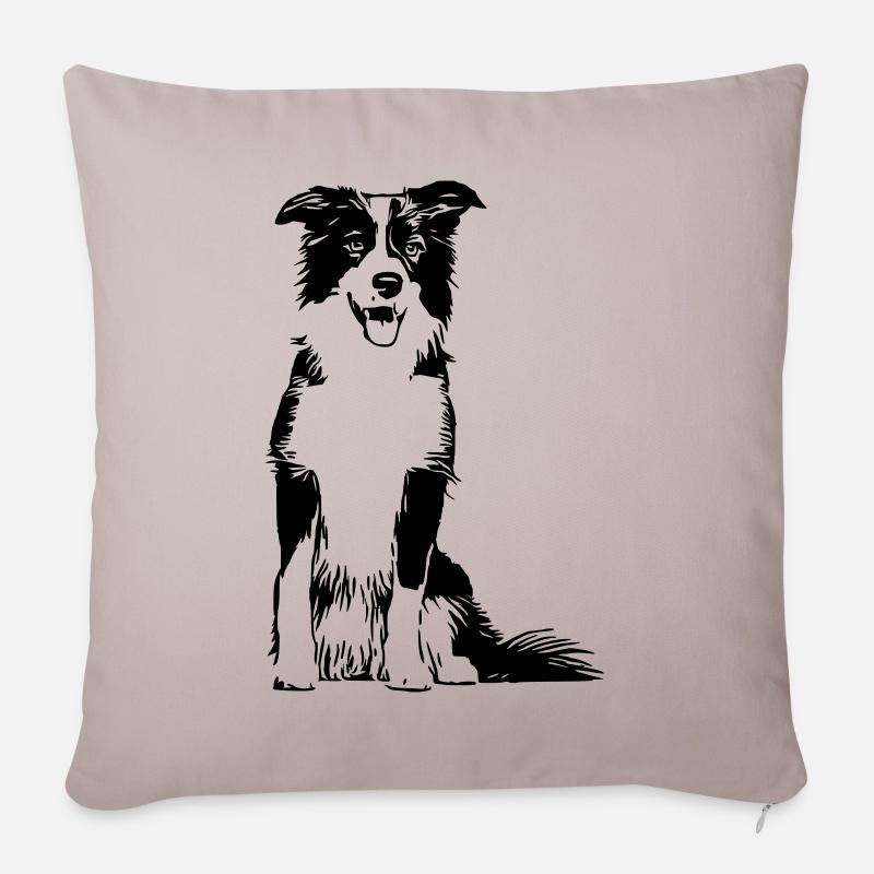 Border Collie / Chien Design Idée cadeau - Housse de coussin décorative 45 x 45 cm - taupe clair