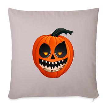 Halloween Kürbislaterne - Sofakissenbezug 45 x 45 cm - helles Taupe - Vorne