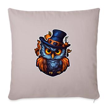 Halloween Eule - Sofakissenbezug 45 x 45 cm - helles Taupe - Vorne