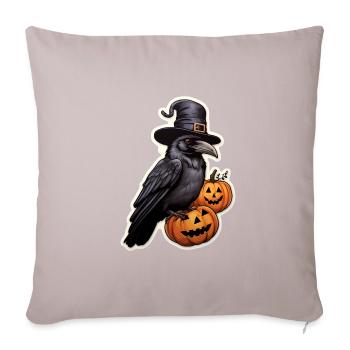 Crow with Pumpkin Halloween 4 - Sofa pillowcase 17,3'' x 17,3'' (45 x 45 cm) - light taupe - Front