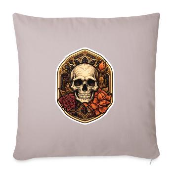 Crâne gothique Halloween - Housse de coussin décorative 45 x 45 cm - taupe clair - Devant