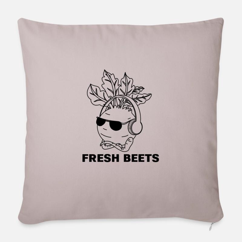 fresh beets lustiges Shirt - Sofakissenbezug 45 x 45 cm - helles Taupe