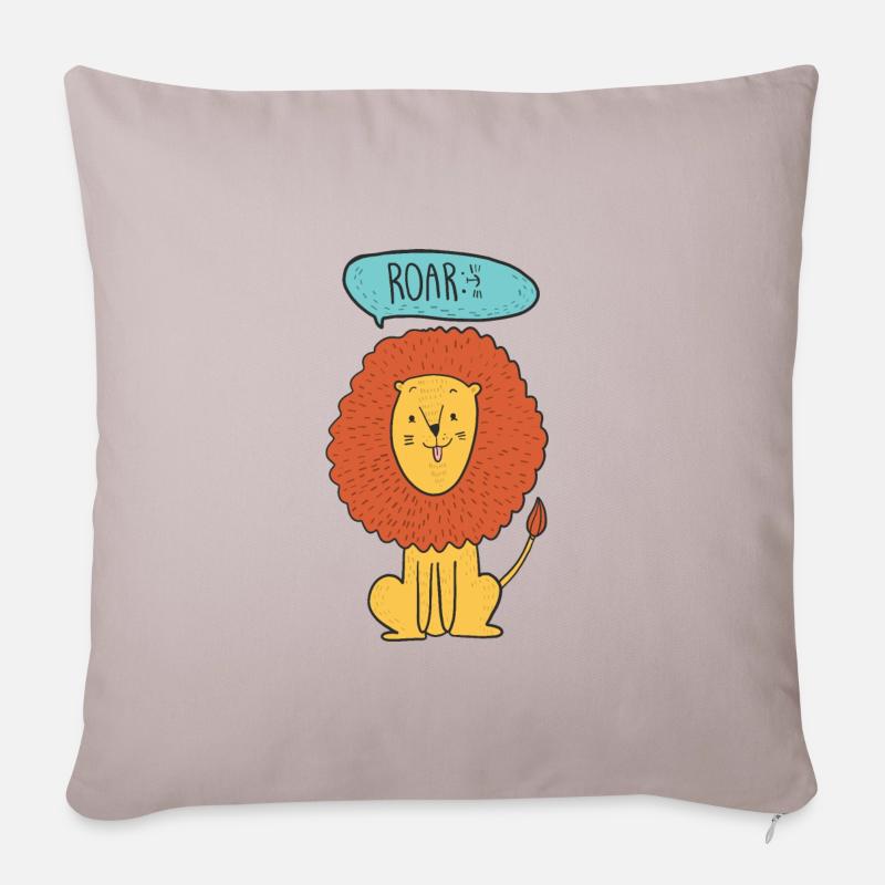 Löwe Raubtier Lion Tier Katze Geschenkidee Kinder - Sofakissenbezug 45 x 45 cm - helles Taupe