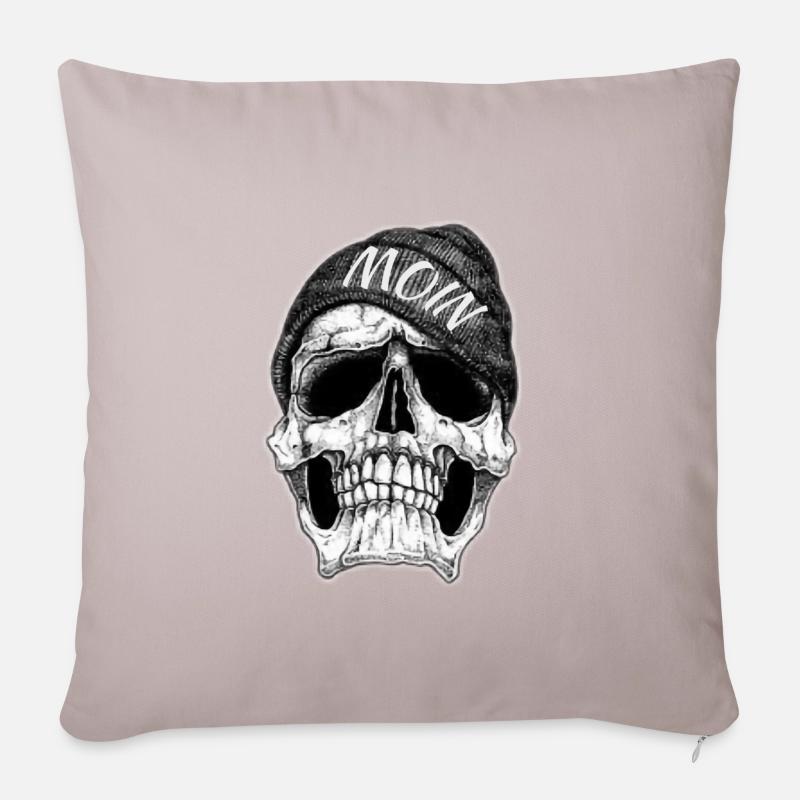 MOIN TOTENKOPF - Sofakissenbezug 45 x 45 cm - helles Taupe