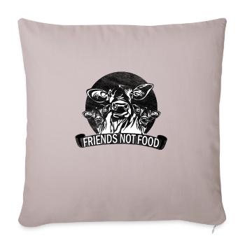 FREUNDE KEIN ESSEN FRIENDS NOT FOOD - Sofa pillowcase 17,3'' x 17,3'' (45 x 45 cm) - light taupe - Front