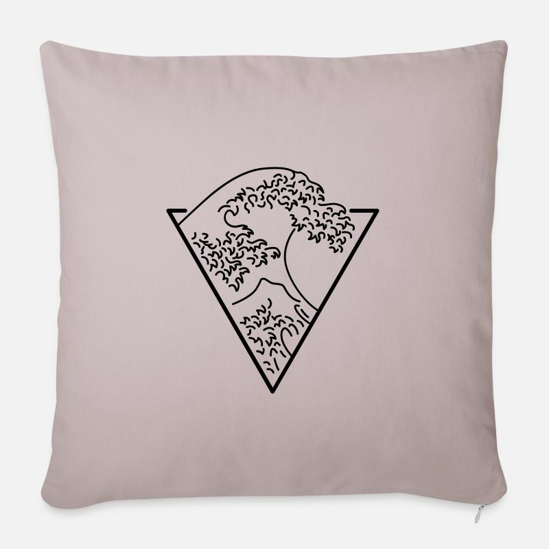 The Great Wave - Sofa pillowcase 17,3'' x 17,3'' (45 x 45 cm) - light taupe
