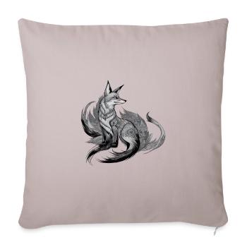 Renard, Mandala, Dessin, Complexe, Nature, Nature sauvage - Housse de coussin décorative 45 x 45 cm - taupe clair - Devant
