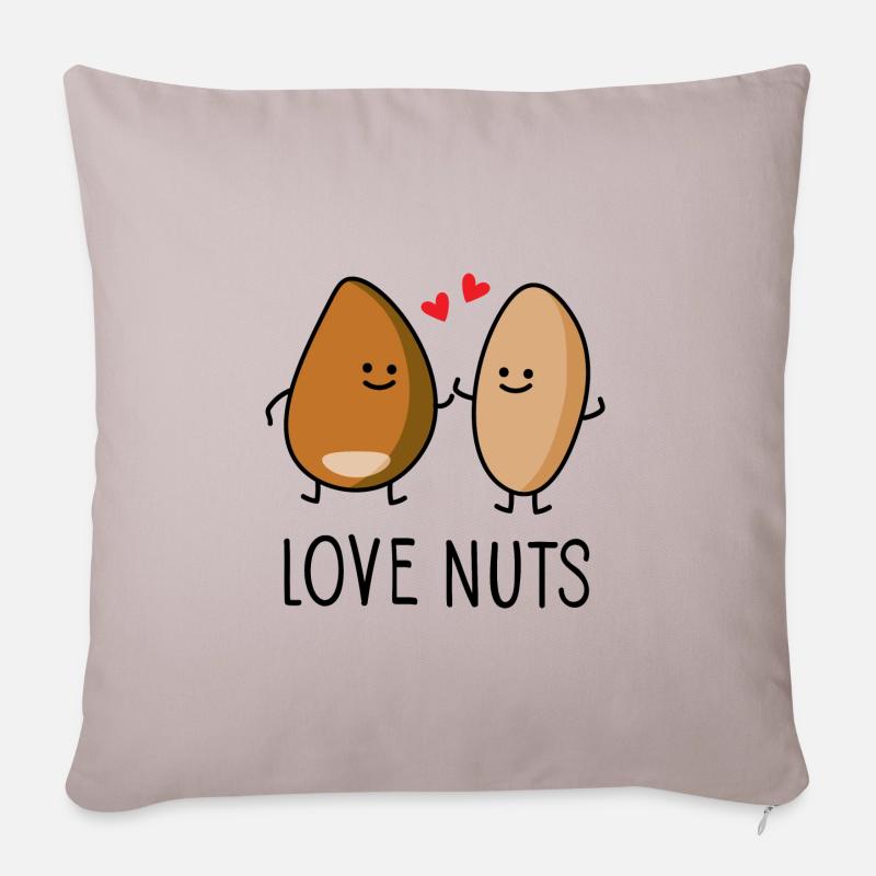 I love Nuts b - Sofakissenbezug 45 x 45 cm - helles Taupe