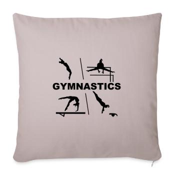 Gymnastique, gymnaste, gymnastique - Housse de coussin décorative 45 x 45 cm - taupe clair - Devant
