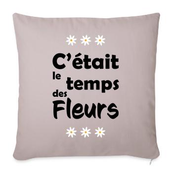 C'était le temps des fleurs - Housse de coussin décorative 45 x 45 cm - taupe clair - Devant