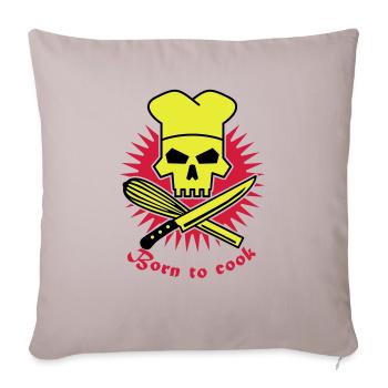born_to_cook_3c - Housse de coussin décorative 45 x 45 cm - taupe clair - Devant