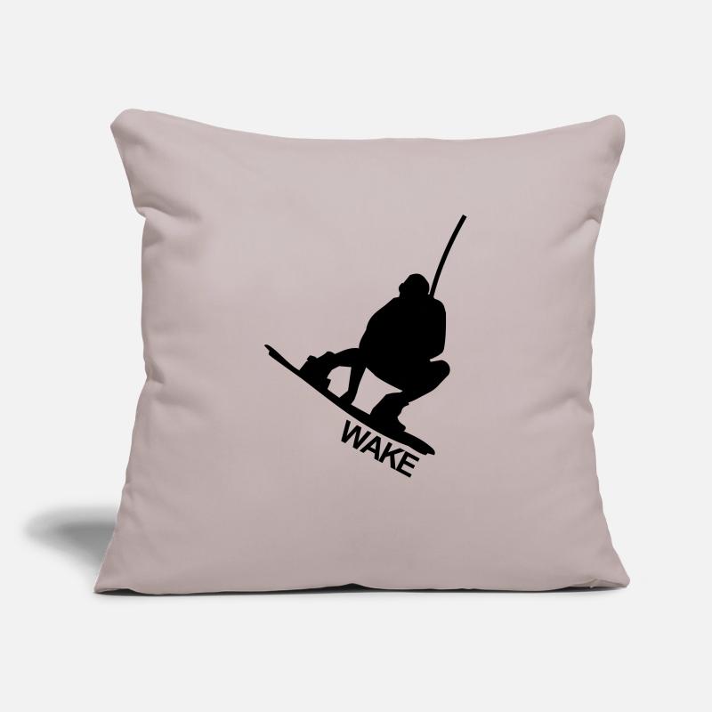 WAKEBOARD, WAKE, eau, câble, Raley, EAU,Invert Housse de coussin décorative 45 x 45 cm