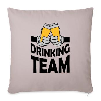 Drinking Team Bierglas anstoßen - Sofakissenbezug 45 x 45 cm - helles Taupe - Vorne