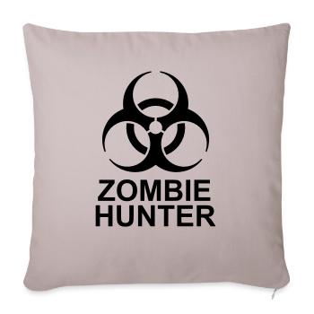 Chasseur de zombies Citation d’Halloween - Housse de coussin décorative 45 x 45 cm - taupe clair - Devant
