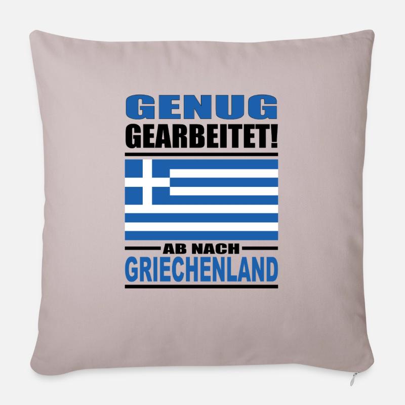 Assez de travail en Grèce - Housse de coussin décorative 45 x 45 cm - taupe clair