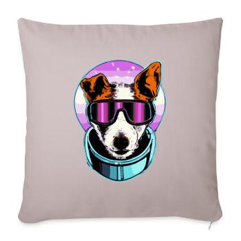 Jack Russell Terrier 80s Retro Space Dog Pupp - Housse de coussin décorative 45 x 45 cm - taupe clair - Devant