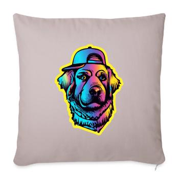 Labrador Synthwave Dog Gift Retriever des années 80 - Housse de coussin décorative 45 x 45 cm - taupe clair - Devant
