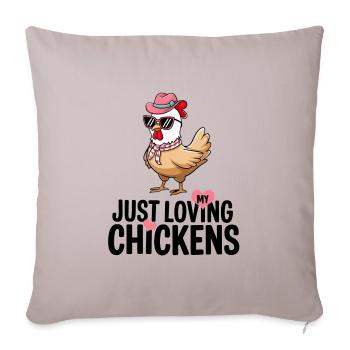 I Love My Chickens - Funny Chickens Cartoon - Sofa pillowcase 17,3'' x 17,3'' (45 x 45 cm) - light taupe - Front