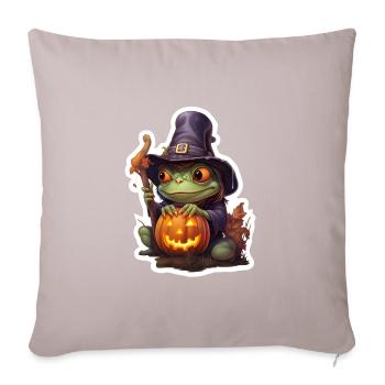 Halloween Frosch - Sofakissenbezug 45 x 45 cm - helles Taupe - Vorne