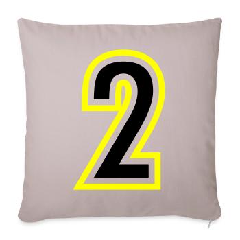2 Number College - Sofa pillowcase 17,3'' x 17,3'' (45 x 45 cm) - light taupe - Front