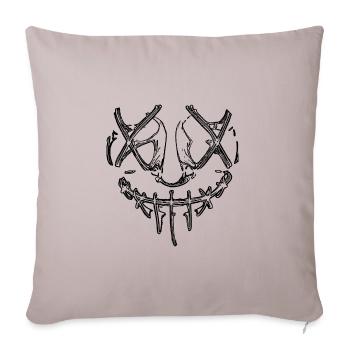 visage d’horreur maléfique (optique de purge) Masque d’Halloween - Housse de coussin décorative 45 x 45 cm - taupe clair - Devant