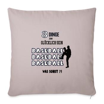 Baseball Was Sonst Spieler Liebhaber Baseballer - Sofakissenbezug 45 x 45 cm - helles Taupe - Vorne
