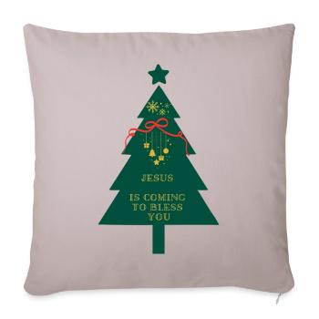 Jesus kommt, um dich zu segnen, Christmas Tree Faith - Sofakissenbezug 45 x 45 cm - helles Taupe - Vorne