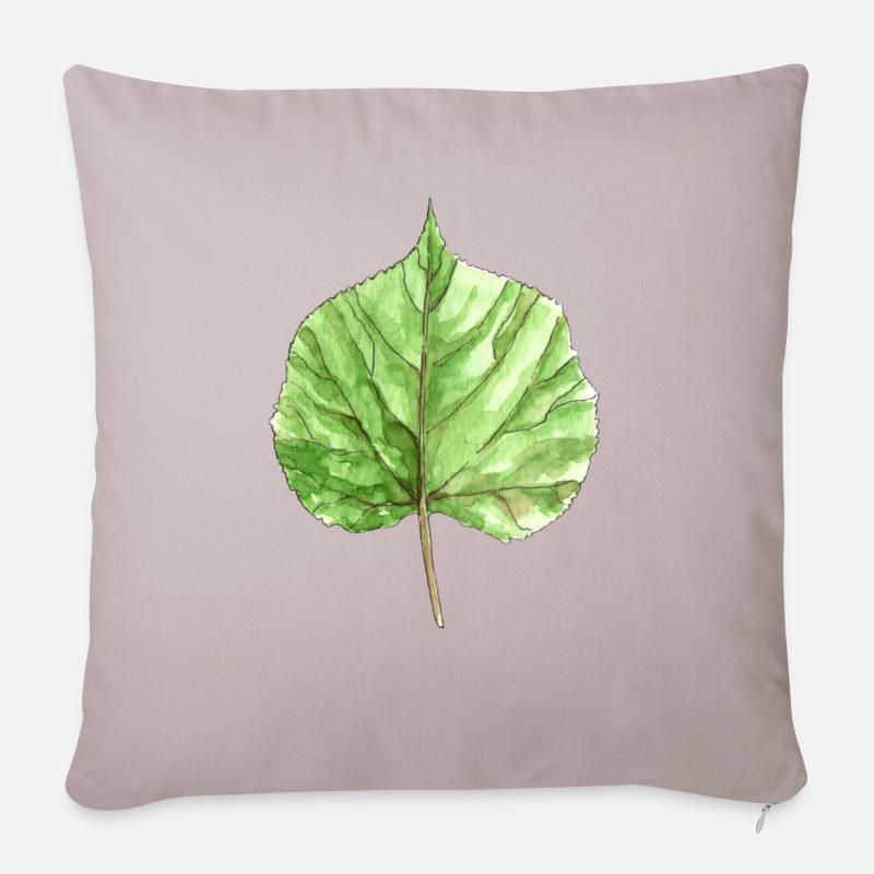 Lindenblatt - Sofakissenbezug 45 x 45 cm - helles Taupe