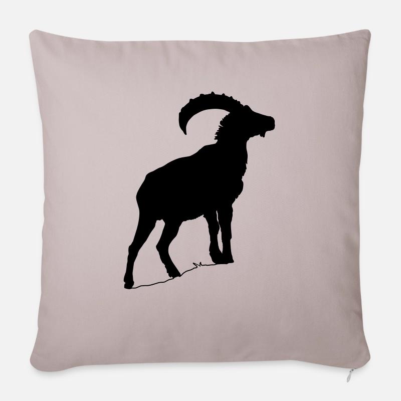 Steinbock - Sofakissenbezug 45 x 45 cm - helles Taupe